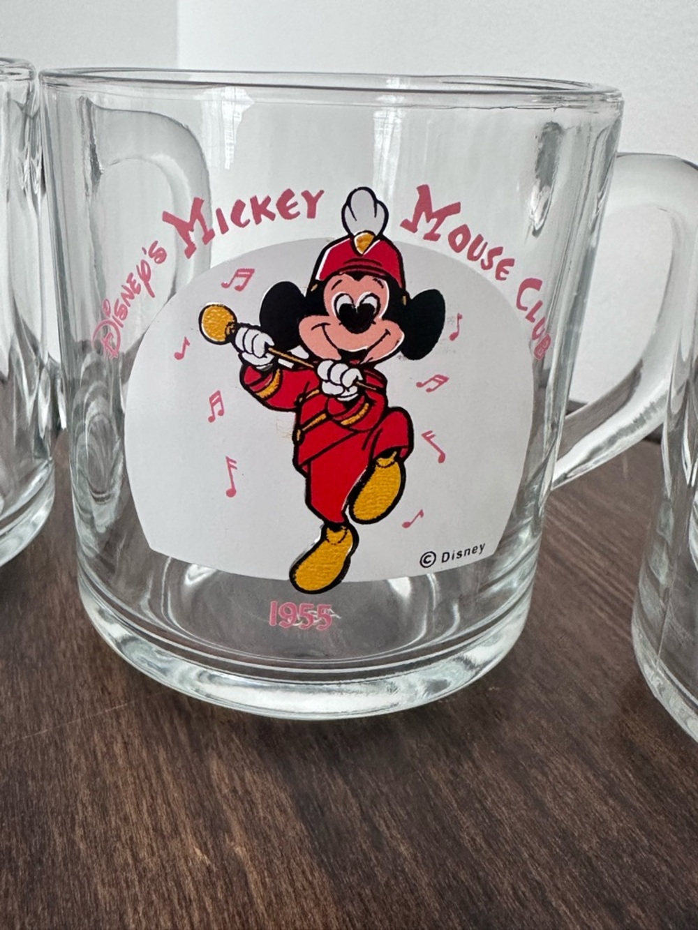 Vintage Disney Mickey Mouse Glass Mug Set of 4 - Anchor Hocking Fantasia - Picture 4 of 12